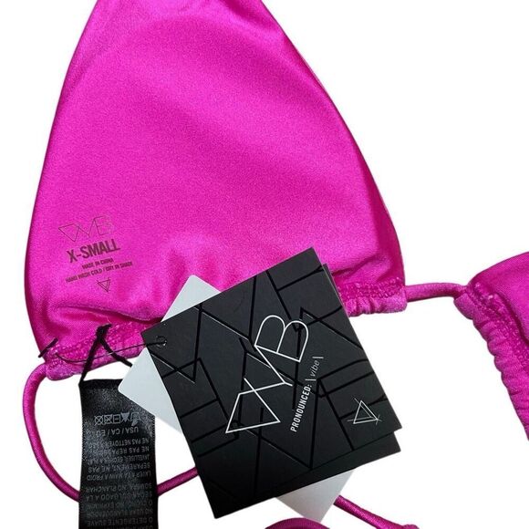 VYB Hot Malibu Pink Halter Bikini Top XS - Picture 4 of 4